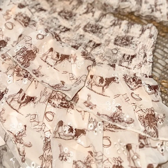 NWT Western Scene High-Waisted Skort | Cream - Picture 6 of 7